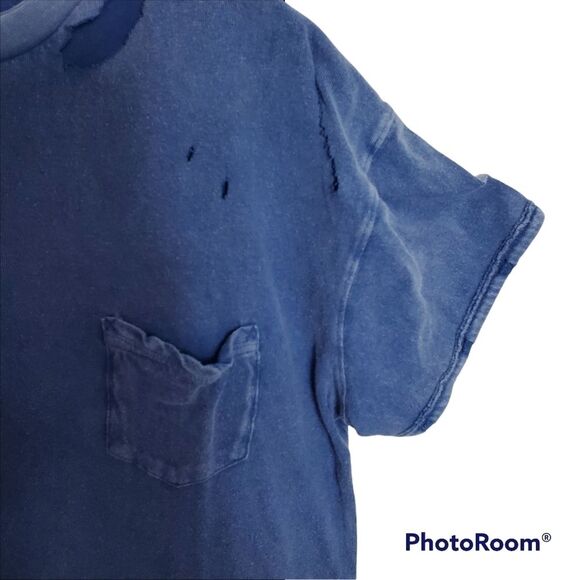 FREE PEOPLE Rubi Ripped‎ T shirt Sz XSMALL - Picture 5 of 14
